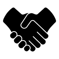 Formal handshake silhouette representing agreement, collaboration, and professional partnership