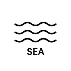 Obraz premium Simple line icon representing ocean waves, abstract marine symbol for coastal and aquatic themes