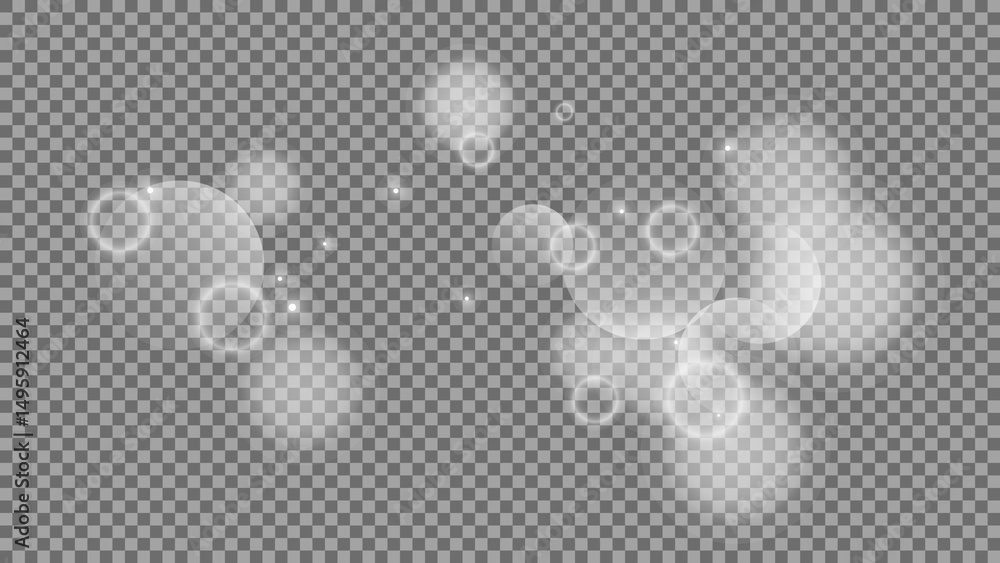 Poster bokeh circles on transparent background