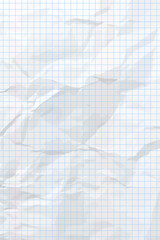 White clean crumpled checkered paper