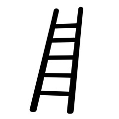 Simple black ladder illustration with rounded edges and no background