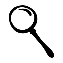 Black and White Magnifying Glass Illustration for Search and Investigation Concepts