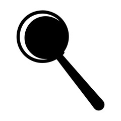 Silhouette illustration of a simple classic magnifying glass on white background