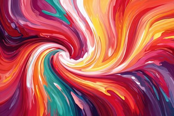 Obraz premium Bright swirls of color blend together, creating an energetic and captivating abstract visual with depth and motion