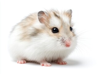 winter white dwarf hamster isolated on white