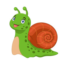 Cartoon snail isolated on white background