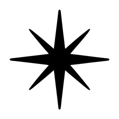 Fototapeta premium Eight Pointed Starburst Shape Shining Brightly in Black and White Imagery