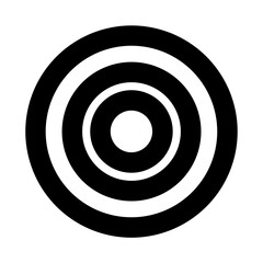 Monochrome concentric circles graphic design for background or target like symbol