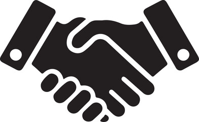 Simple Black Handshake Icon Business Agreement Partnership