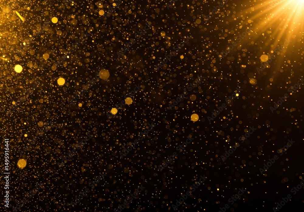 Poster golden bokeh lights create a magical and festive abstract background