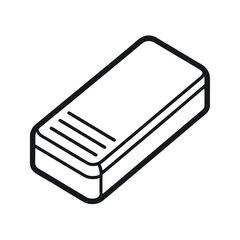 Classic Eraser Outline Line Art Vector