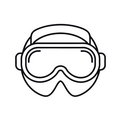 Diving Goggles Outline Vector Sketch