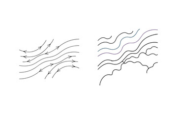 Obraz premium Abstract vector illustration of curving lines suggesting movement and direction on white background