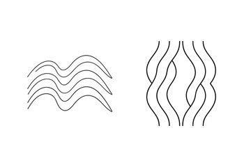 Abstract minimal vector illustration with flowing wavy lines arranged in elegant designs on white.