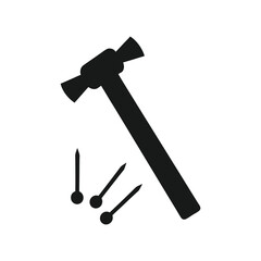 hammer and nails vector