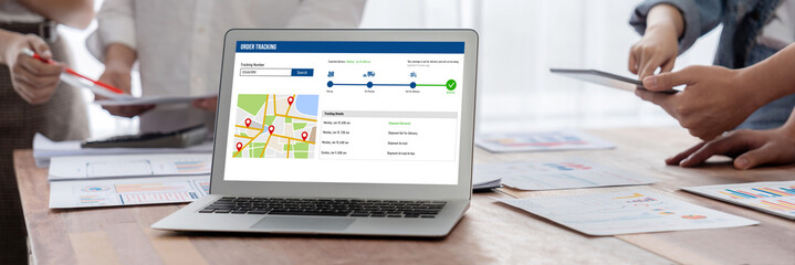 Delivery tracking system for e-commerce and brisk online business to timely goods transportation...