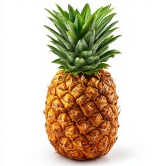 Fototapeta premium Ripe pineapple isolated on white background, close up view