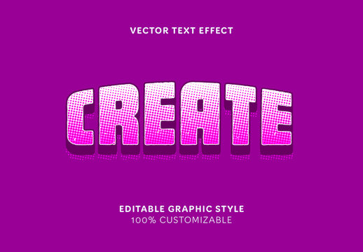 Pink And Purple bold halftone font retro comic text effect