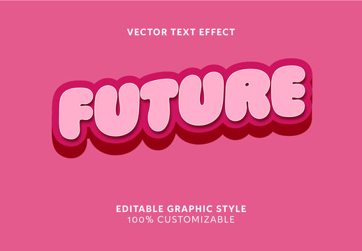 Pink And White cute bubble font soft fun cartoon text effect