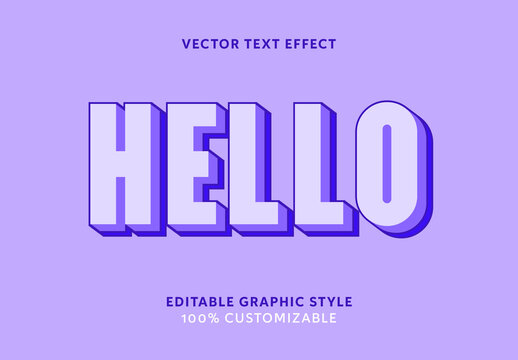 Purple And White bold font shadow outline 3D cartoon text effect