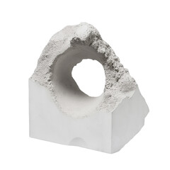 Abstract White Sculpture with Natural Texture and Hollow Center, Ideal for Modern Interior Decor on transparent background
