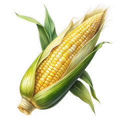  Sweet corn cob with husk