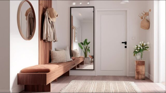 Elegant entryway interior design with modern aesthetics 