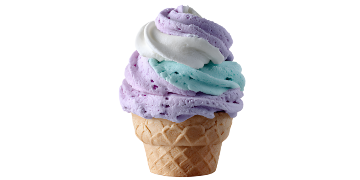 Delicious Tri-Color Ice Cream Cone A Sweet Treat for Summer