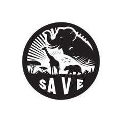 wildlife protection vector silhouette clip art logo design illustration. world environment day collection