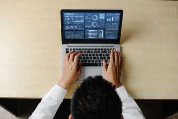 Business data dashboard provide business intelligence analytic for marketing strategy planning...