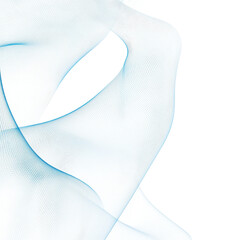 Abstract flowing lines in soft blue tones creating a serene and modern atmosphere on transparent background