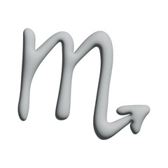 3d scorpio zodiac sign Esoteric symbol Astrology clipart Element for design