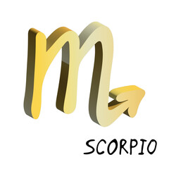 3d scorpio zodiac sign Esoteric symbol Astrology clipart Element for design