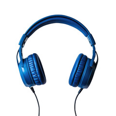 Stylish Blue Headphones for Immersive Listening Experience and Music Enjoyment on transparent background