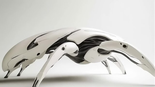 Futuristic Biomechanical Creature Rendering, Concept Art with Intricate Details