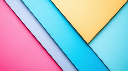 Abstract Pastel Color Block Background Diagonal Lines of Pink, Blue, and Yellow