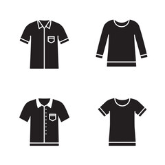 Naklejka premium Shirt icons collection polo tshirt long sleeve