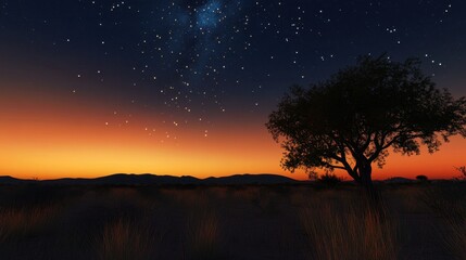 Dawn's Embrace: A Kaleidoscope of Stars Over Kgalagadi's Horizon