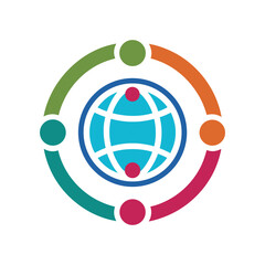 Circular Global Connection Logo Design