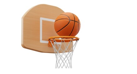Fototapeta premium Basketball and hoop isolated on white background