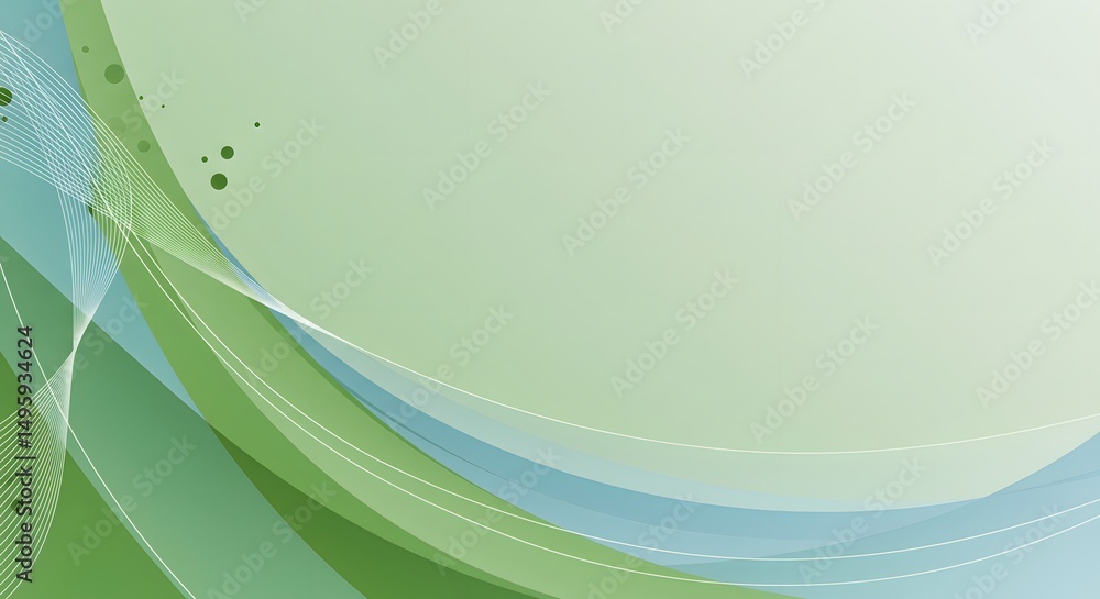 Aufkleber abstract green and blue vector background with flowing lines and circles - modern graphic design for