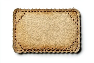 Blank Clothing Patch. Isolated Label for Custom Tagging and Information Display