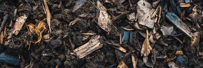 Closeup of a Rich Brown and Black Dirt Heap: A Textured Background for Agriculture and Compost Concepts