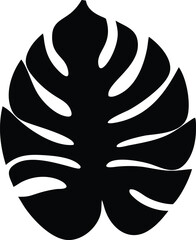 abstract monstera leaf silhouette