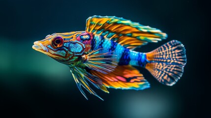A colorful ornate wrasse fish swims in the Mediterranean Sea near Jijel, Algeria.
