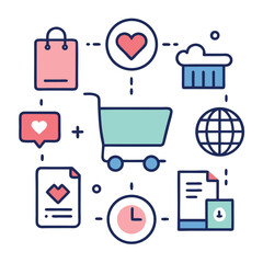 Online Shopping Experience Customer Journey Infographic