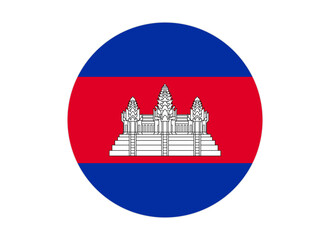 Cambodia Flag icon. Round flag of cambodia icon design, vector illustration	