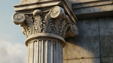 A Greek or Roman temple's main support column.

