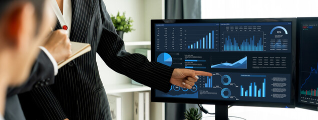 Business data dashboard provide business intelligence analytic for marketing strategy planning...