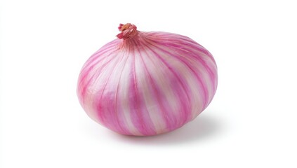 Fresh Red Onion Single Vegetable Isolated White Background Culinary Ingredient